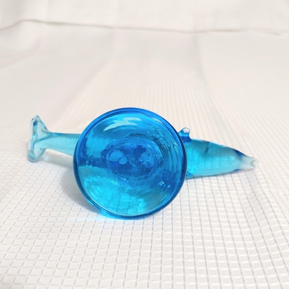Ron Ray Signed 1996 Art Glass Dolphin Figurine Paperweight Blue - Picture 7 of 11